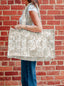 Bella Hide Linen Quilted Tote