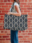 Charlotte Navy Quilted Tote