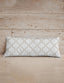 Charlotte White / Blue Quilted Oblong 14" x33" Pillow