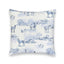 Donkey Toile Blue Quilted 20" Pillow