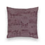 Donkey Toile Purple Quilted 20" Pillow