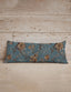 Natalie Floral Teal Quilted Oblong 14" x33" Pillow